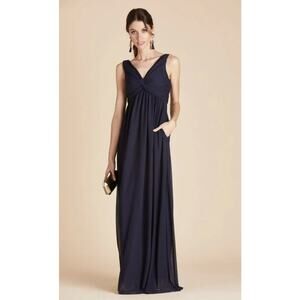 Birdy Grey Lianna Bridesmaid Dress Pockets Navy Blue Medium